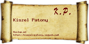 Kiszel Patony névjegykártya